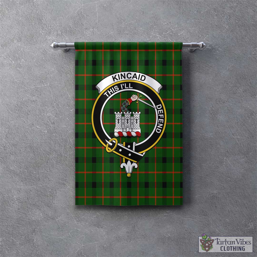 Tartan Vibes Clothing Kincaid Modern Tartan Gonfalon, Tartan Banner with Family Crest