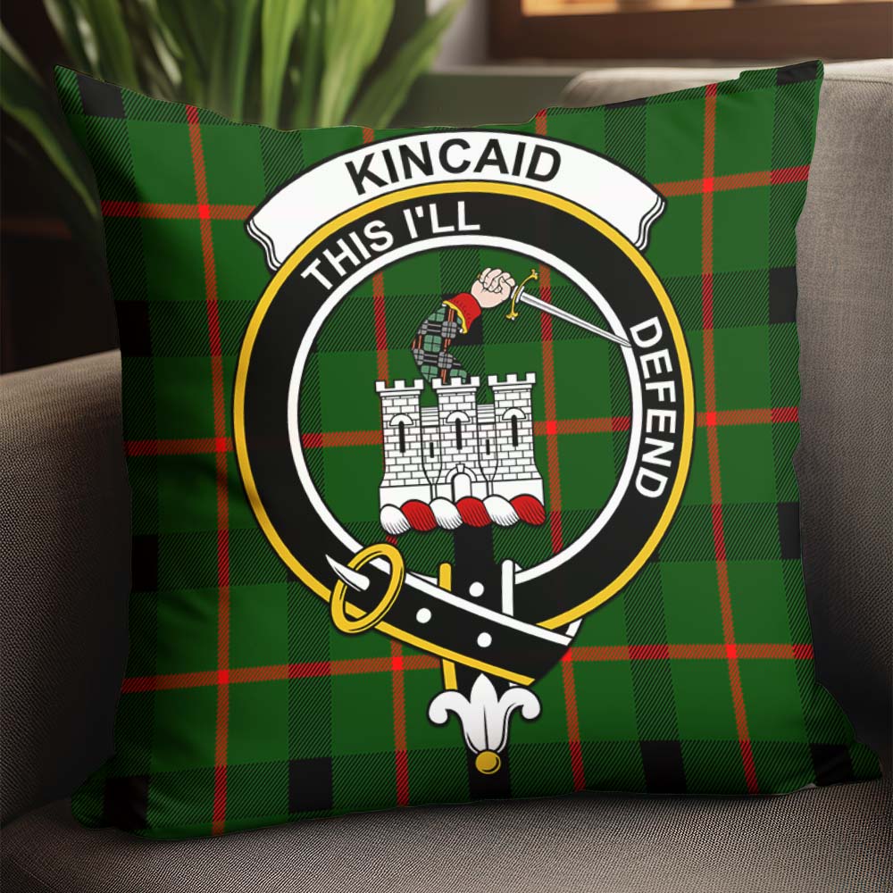 Kincaid Modern Tartan Pillow Cover with Family Crest - Tartanvibesclothing