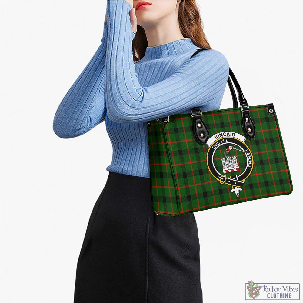 Tartan Vibes Clothing Kincaid Modern Tartan Luxury Leather Handbags with Family Crest