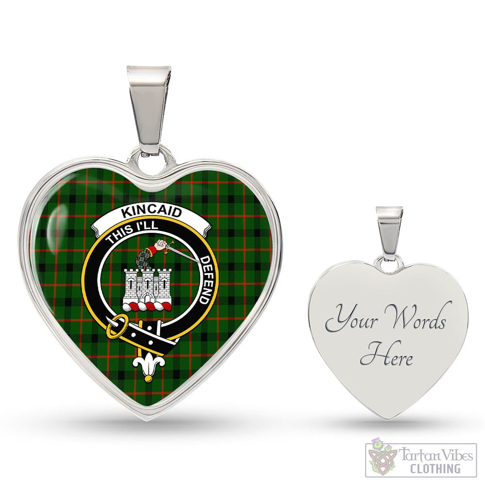 Tartan Vibes Clothing Kincaid Modern Tartan Heart Necklace with Family Crest