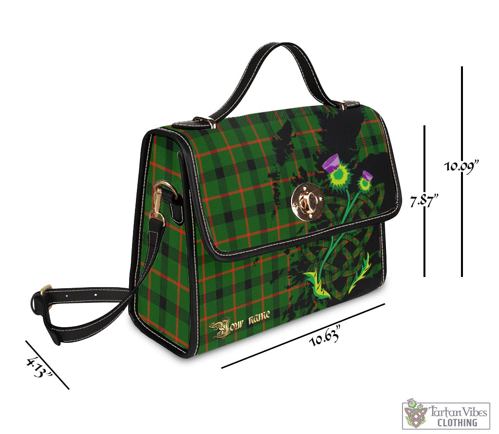 Tartan Vibes Clothing Kincaid Modern Tartan Waterproof Canvas Bag with Scotland Map and Thistle Celtic Accents