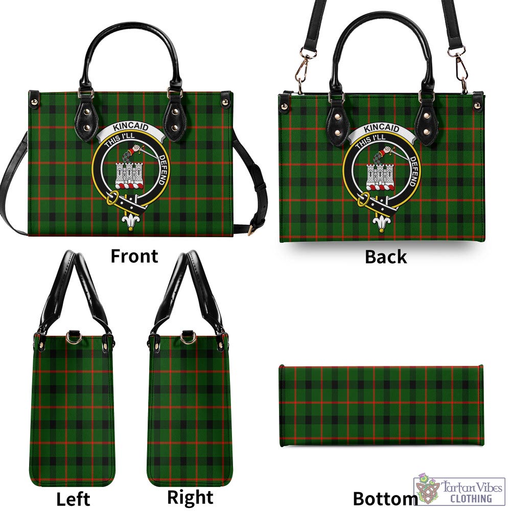 Tartan Vibes Clothing Kincaid Modern Tartan Luxury Leather Handbags with Family Crest