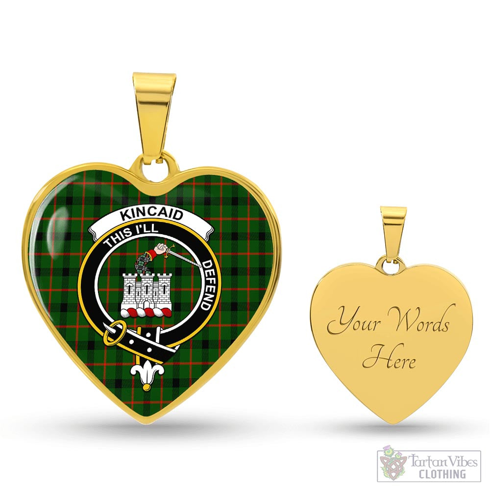 Tartan Vibes Clothing Kincaid Modern Tartan Heart Necklace with Family Crest