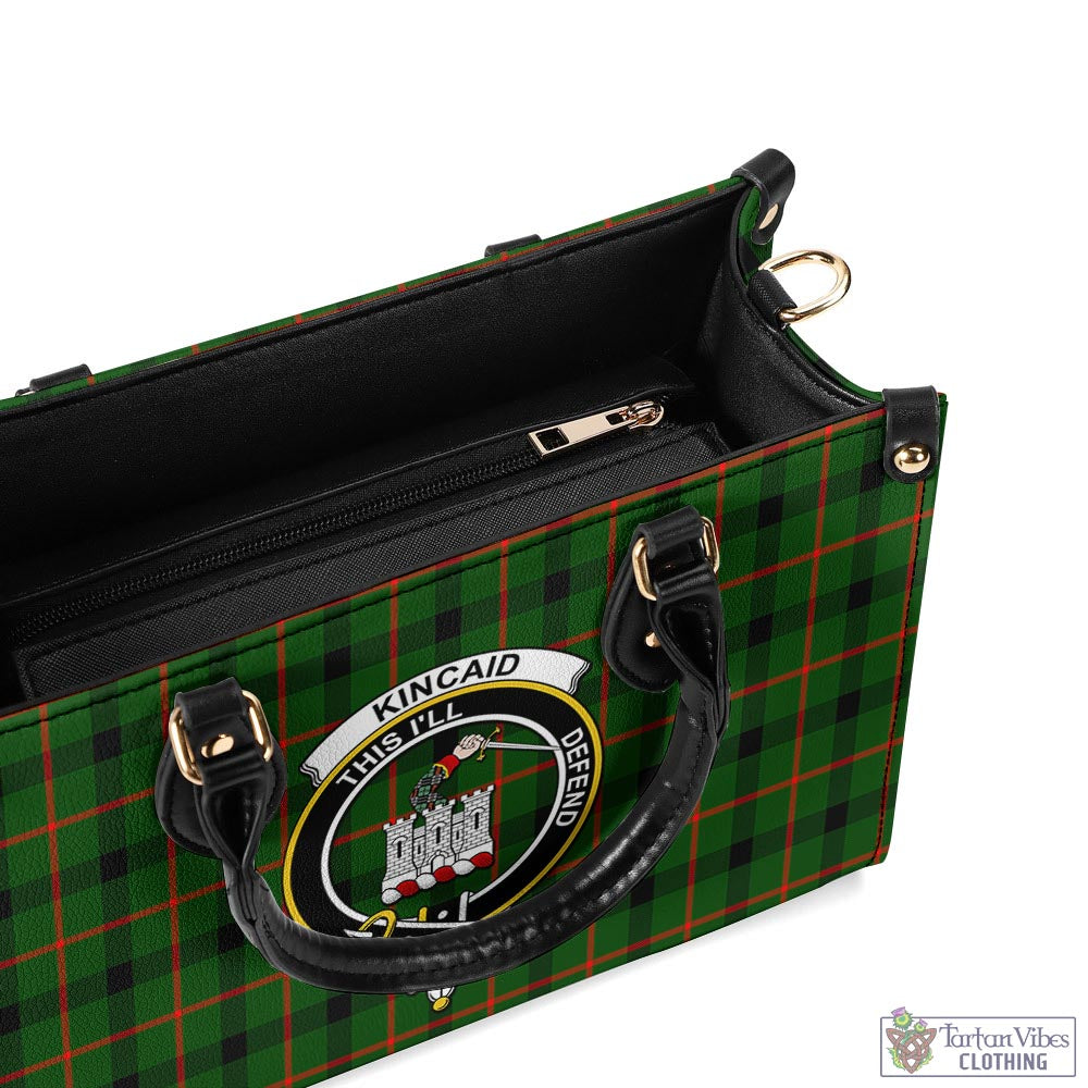 Tartan Vibes Clothing Kincaid Modern Tartan Luxury Leather Handbags with Family Crest