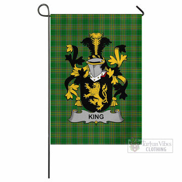 King Irish Clan Tartan Flag with Coat of Arms