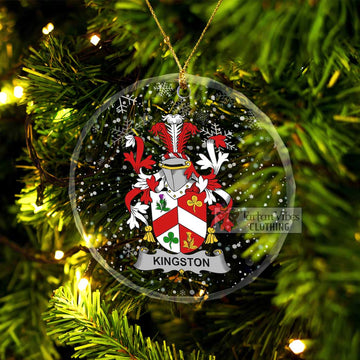 Kingston Irish Clan Christmas Glass Ornament with Coat of Arms