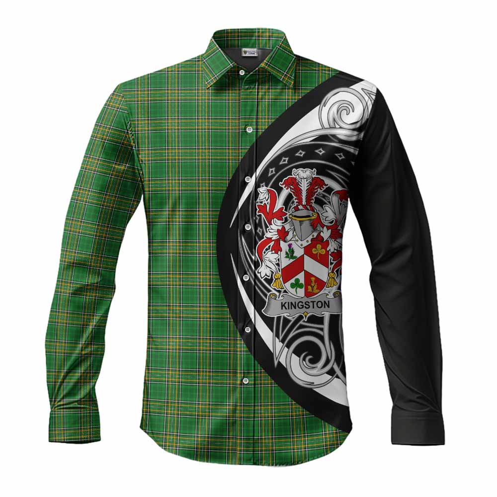 Kingston Irish Clan Long Sleeve Button Shirt Celtic Circle Style Men's Shirt S - Tartan Vibes Clothing