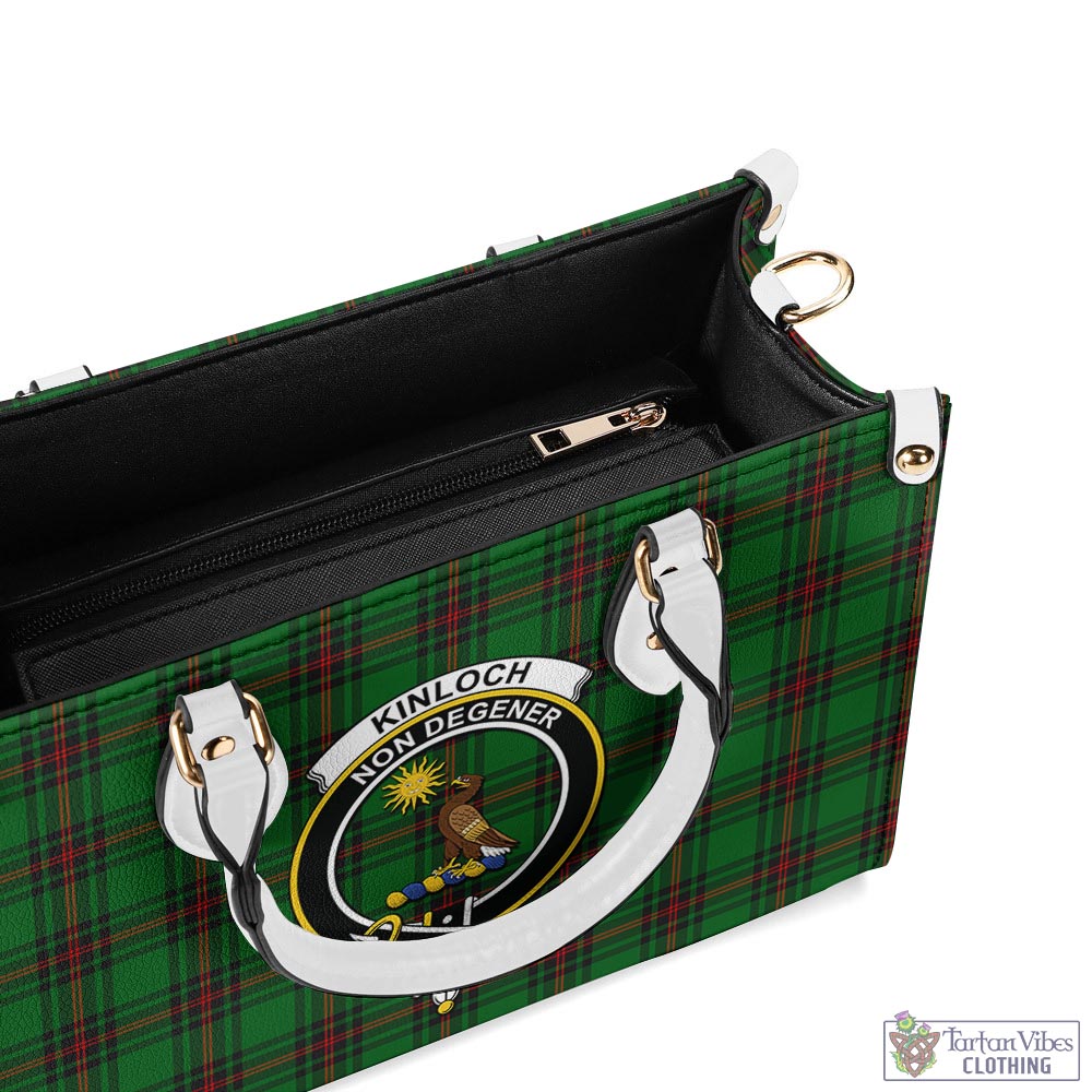 Tartan Vibes Clothing Kinloch Tartan Luxury Leather Handbags with Family Crest