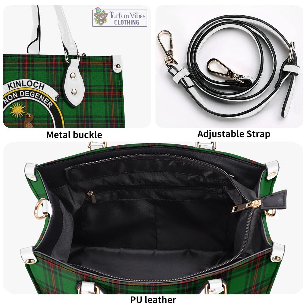 Tartan Vibes Clothing Kinloch Tartan Luxury Leather Handbags with Family Crest