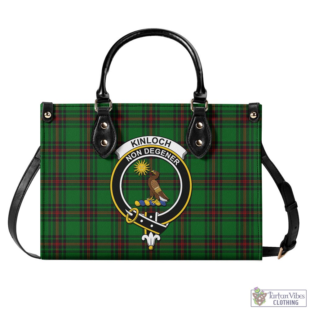 Tartan Vibes Clothing Kinloch Tartan Luxury Leather Handbags with Family Crest