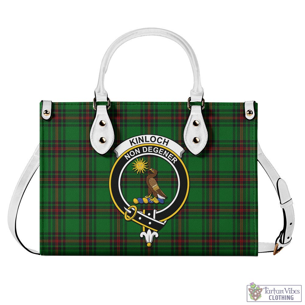 Tartan Vibes Clothing Kinloch Tartan Luxury Leather Handbags with Family Crest