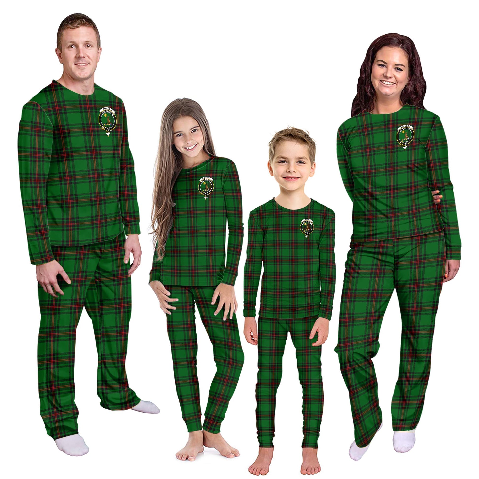 Kinloch Tartan Pajamas Family Set with Family Crest - Tartanvibesclothing