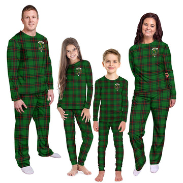 Kinloch Tartan Pajamas Family Set with Family Crest