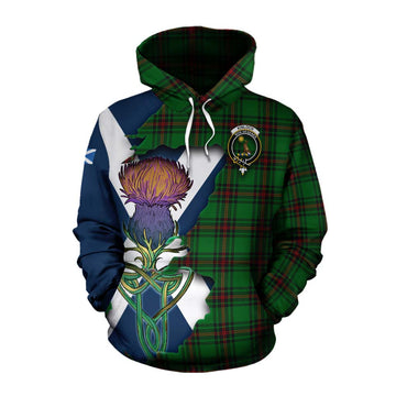 Kinloch Tartan Family Crest Cotton Hoodie Scottish Thistle Celtic Inspired Pullover Hoodie XS - Tartan Vibes Clothing