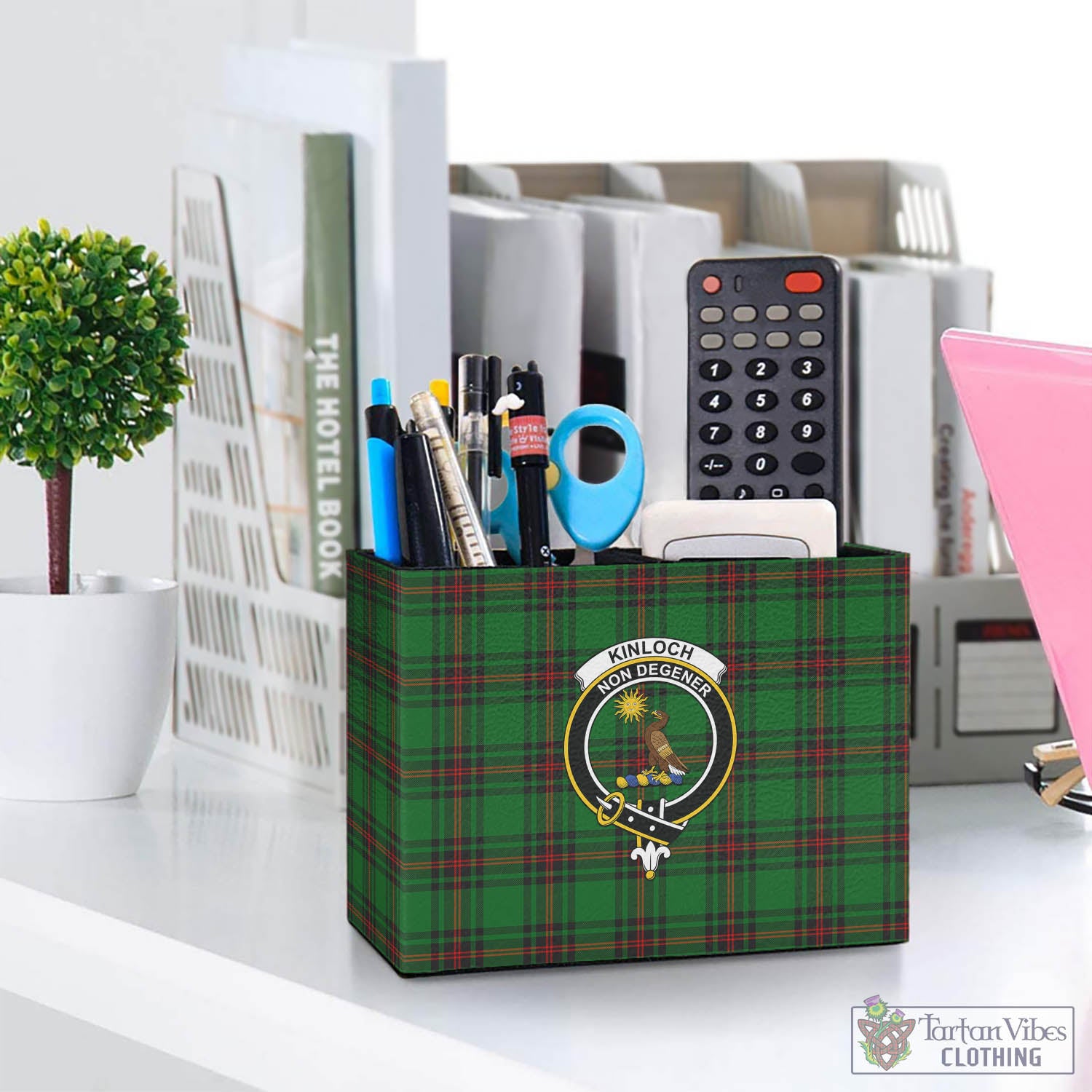 Tartan Vibes Clothing Kinloch Tartan Pen Holder with Family Crest