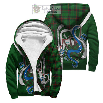 Kinloch Tartan Sherpa Hoodie with Epic Bagpipe Style