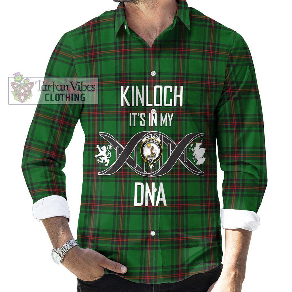 Kinloch Tartan Long Sleeve Button Shirt with Family Crest DNA In Me Style Men's Shirt S - Tartanvibesclothing Shop