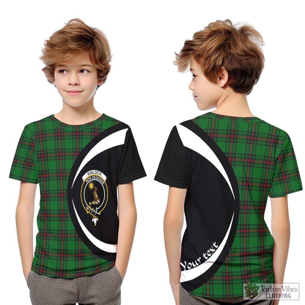 Kinloch Tartan Kid T-Shirt with Family Crest Circle Style Youth XL Size14 - Tartan Vibes Clothing