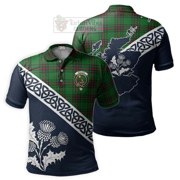 Kinloch Tartan Polo Shirt Featuring Thistle and Scotland Map