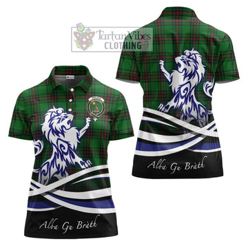 Kinloch Tartan Women's Polo Shirt with Alba Gu Brath Regal Lion Emblem