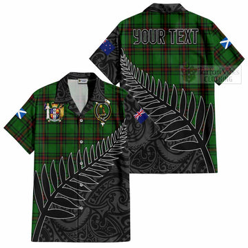 Kinloch Crest Tartan Short Sleeve Button Shirt with New Zealand Silver Fern Half Style