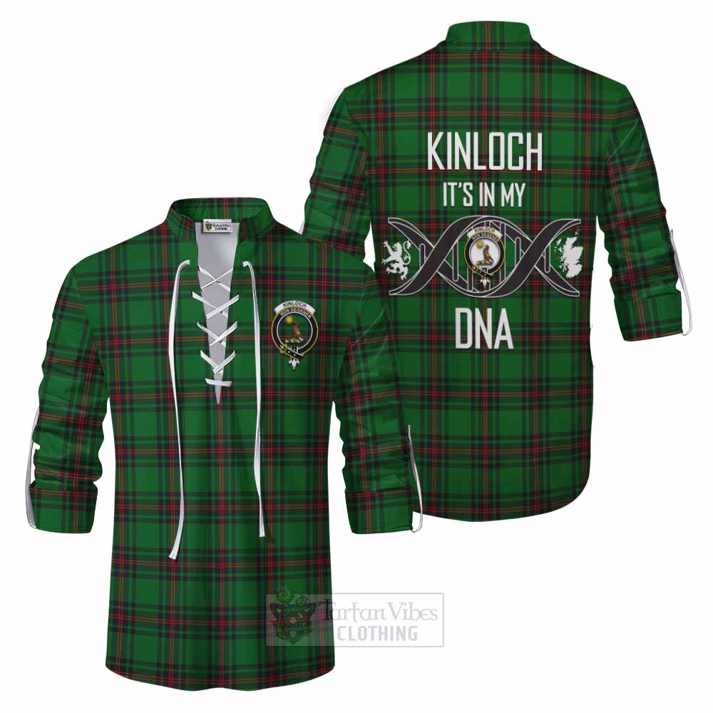 Tartan Vibes Clothing Kinloch Tartan Ghillie Kilt Shirt with Family Crest DNA In Me Style