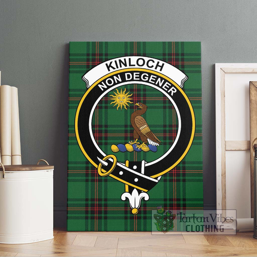 Kinloch Tartan Canvas Print Wall Art with Family Crest Without Frame - Tartan Vibes Clothing