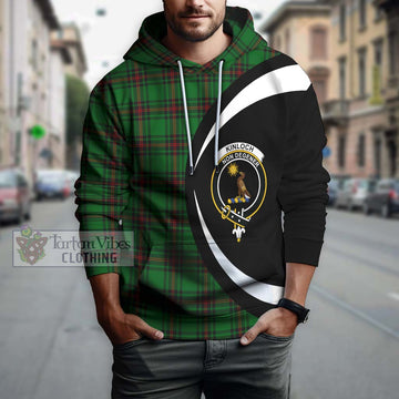 Kinloch Tartan Hoodie with Family Crest Circle Style