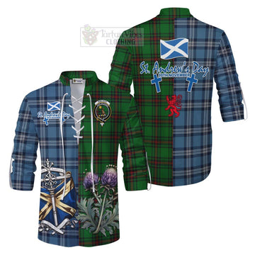 Kinloch Tartan Ghillie Kilt Shirt Happy St. Andrew's Day Half Tartan Style