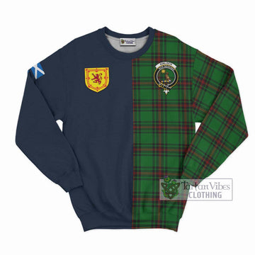 Kinloch Tartan Sweatshirt Alba with Scottish Lion Royal Arm Half Style