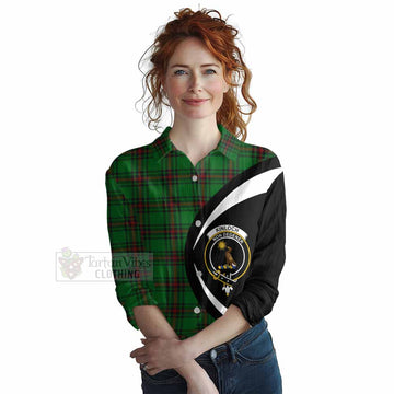 Kinloch Tartan Women's Casual Shirt with Family Crest Circle Style