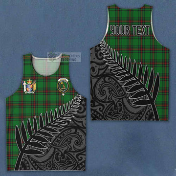 Kinloch Crest Tartan Men's Tank Top with New Zealand Silver Fern Half Style