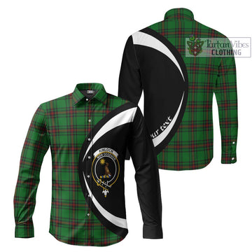 Kinloch Tartan Long Sleeve Button Up with Family Crest Circle Style