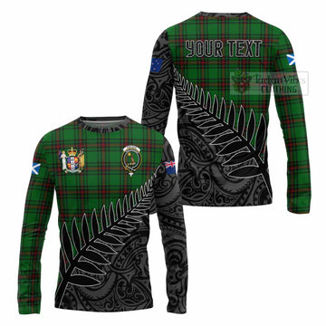 Kinloch Crest Tartan Long Sleeve T-Shirt with New Zealand Silver Fern Half Style