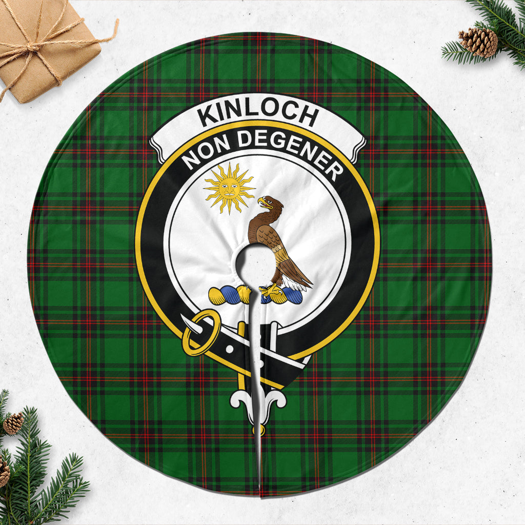 Kinloch Tartan Christmas Tree Skirt with Family Crest - Tartanvibesclothing