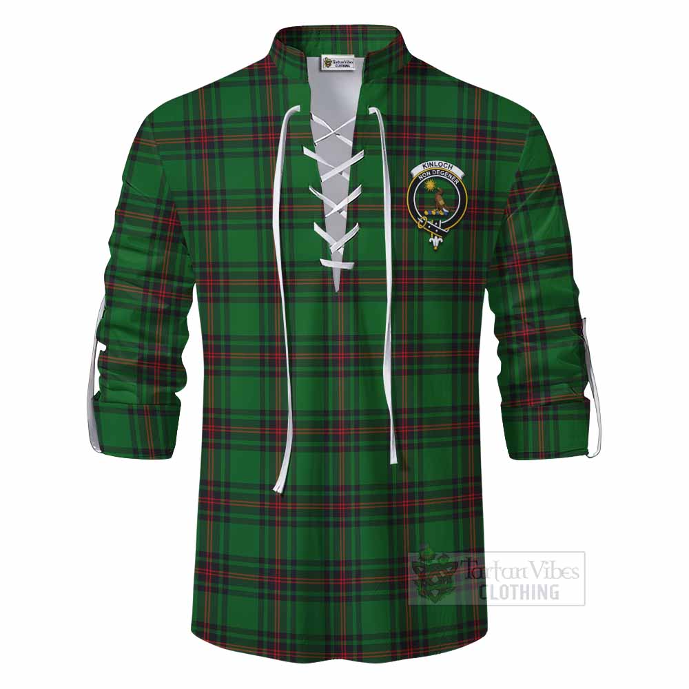 Tartan Vibes Clothing Kinloch Tartan Ghillie Kilt Shirt with Family Crest DNA In Me Style