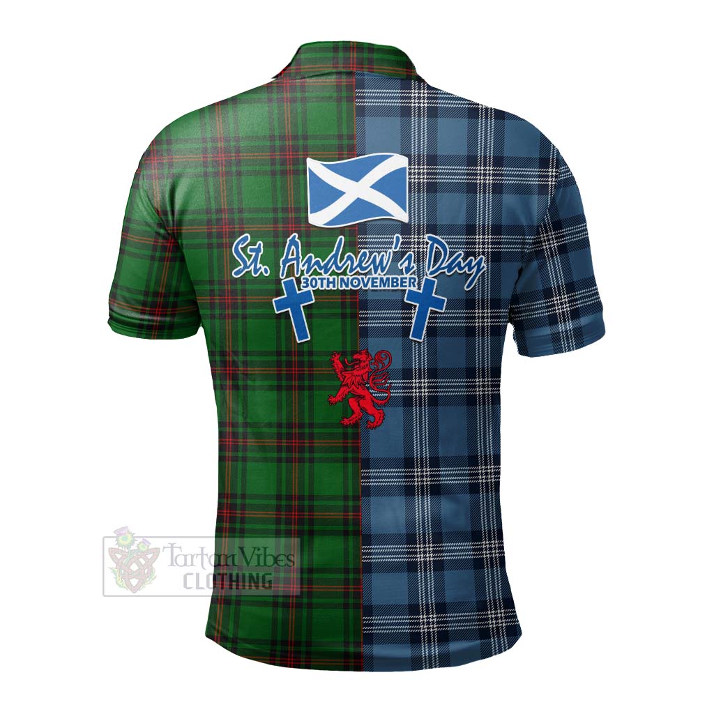 Tartan Vibes Clothing Kinloch Tartan Polo Shirt Happy St. Andrew's Day Half Tartan Style