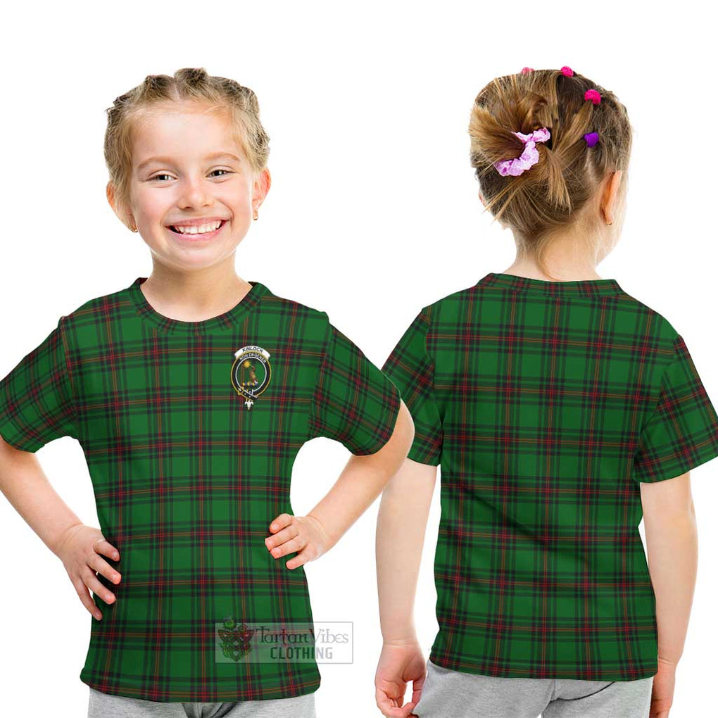 Kinloch Tartan Kid T-Shirt with Family Crest - Tartanvibesclothing Shop