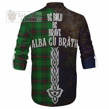 Kinloch Tartan Family Crest Ghillie Kilt Shirt Alba Gu Brath Be Brave Lion Ancient Style - Tartan Vibes Clothing