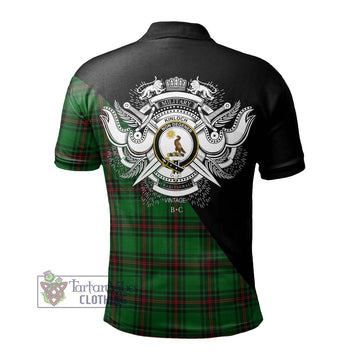 Kinloch Tartan Polo Shirt with Family Crest and Military Logo Style