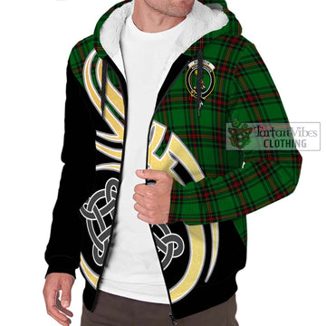 Kinloch Tartan Sherpa Hoodie with Family Crest and Celtic Symbol Style