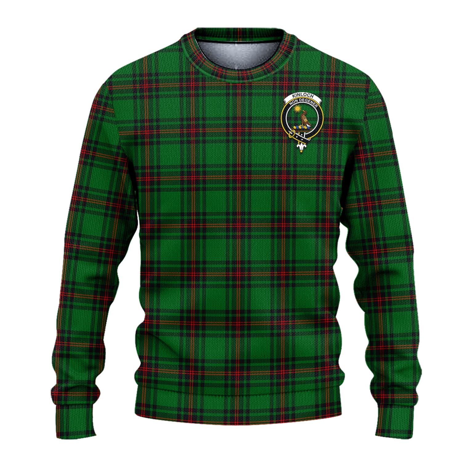 Kinloch Tartan Knitted Sweater with Family Crest - Tartanvibesclothing