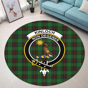 Kinloch Tartan Round Rug with Family Crest