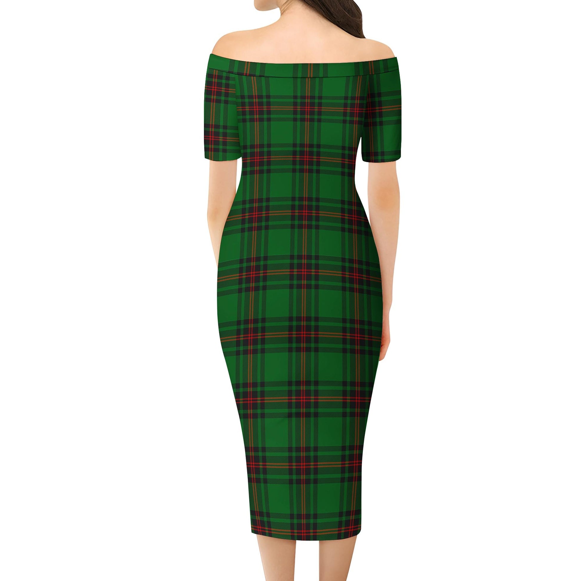 Kinloch Tartan Off Shoulder Lady Dress - Tartanvibesclothing