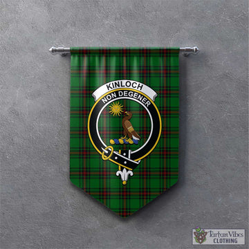 Kinloch Tartan Gonfalon, Tartan Banner with Family Crest