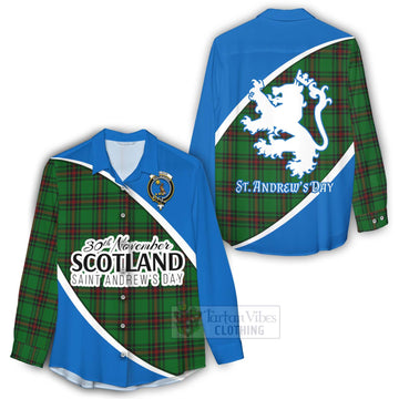 Kinloch Family Crest Tartan Women's Casual Shirt Celebrate Saint Andrew's Day in Style