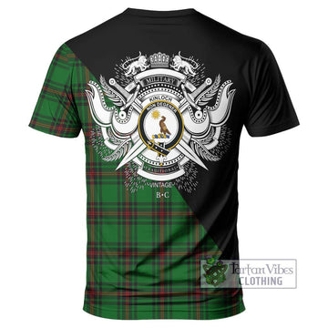 Kinloch Tartan T-Shirt with Family Crest and Military Logo Style