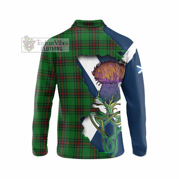 Kinloch Tartan Family Crest Long Sleeve Polo Shirt Scottish Thistle Celtic Inspired - Tartan Vibes Clothing