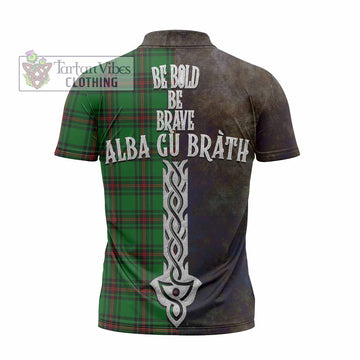 Kinloch Tartan Family Crest Zipper Polo Shirt Alba Gu Brath Be Brave Lion Ancient Style - Tartan Vibes Clothing