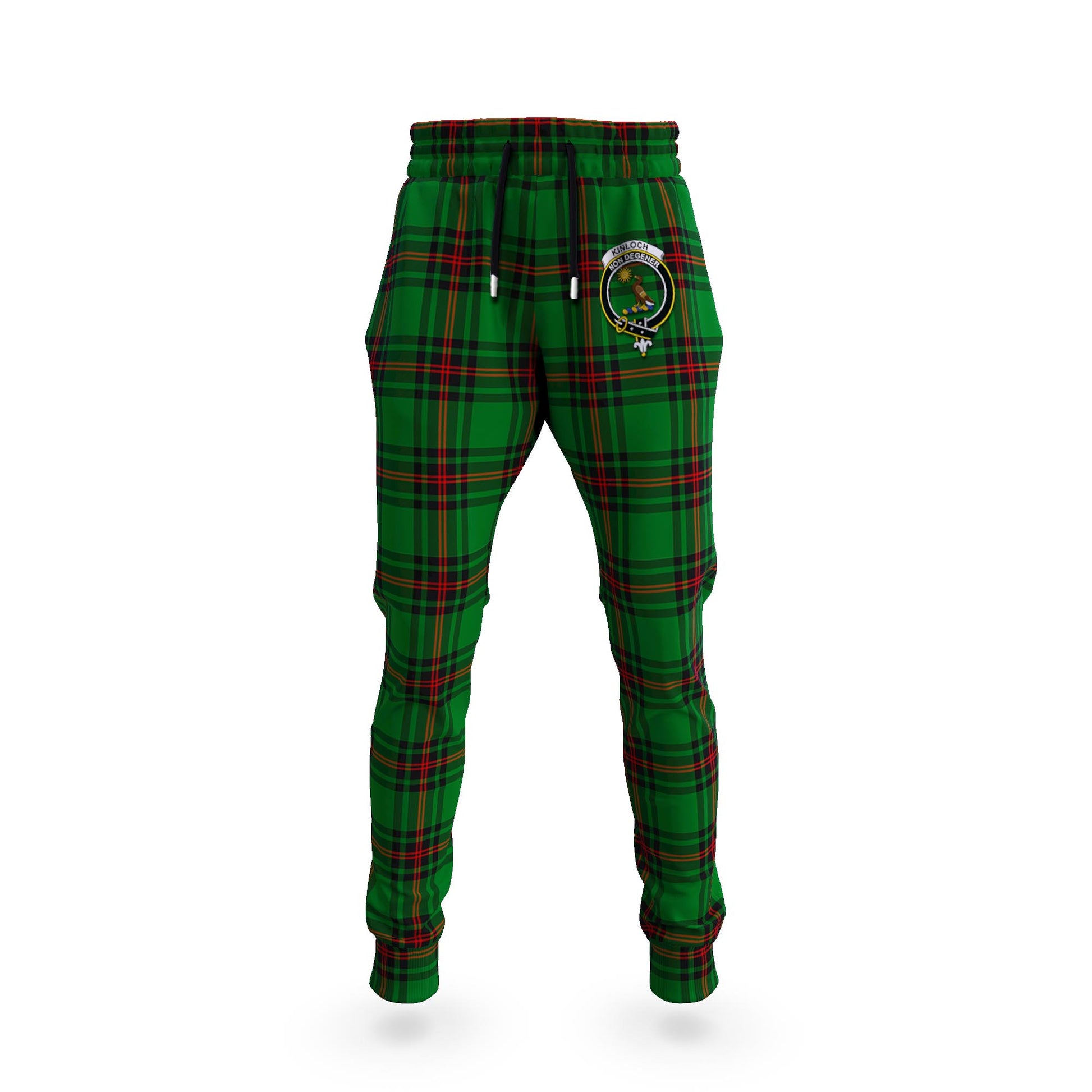 Kinloch Tartan Joggers Pants with Family Crest 5XL - Tartan Vibes Clothing